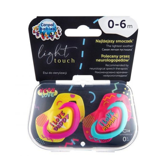 Varalica silikon 0-6mj neon love Canpol