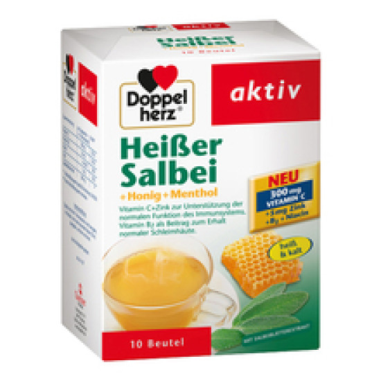 Doppelherz aktiv Žalfija Toplo – Hladni instant čaj sa medom i mentolom