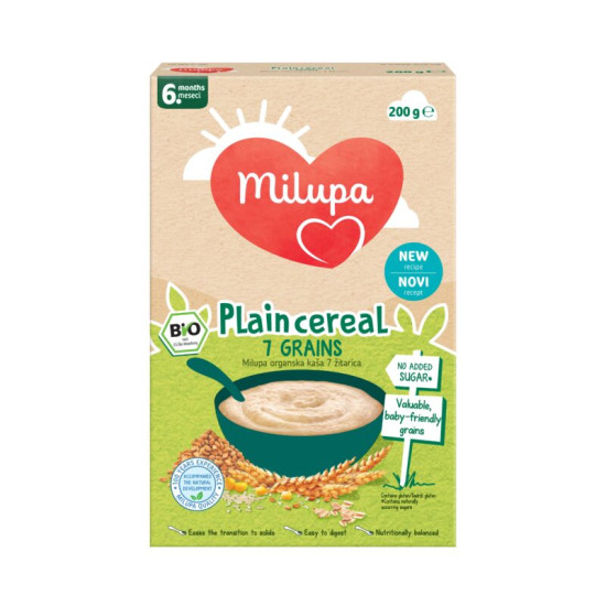 Milupa organic 7 grain 200gr 6+m