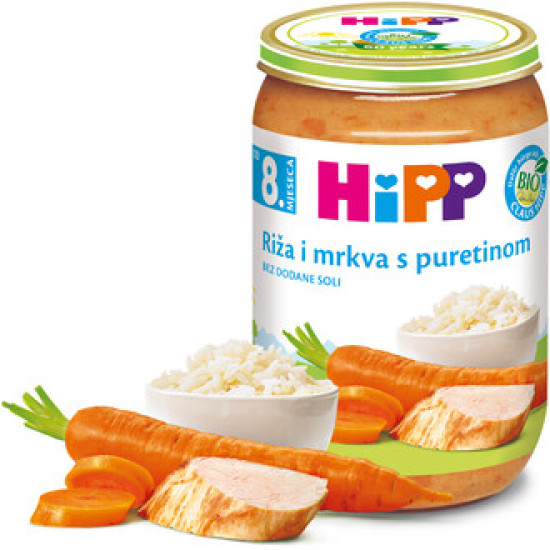 Hipp ćuretina sa rižom I mrkvom 190g