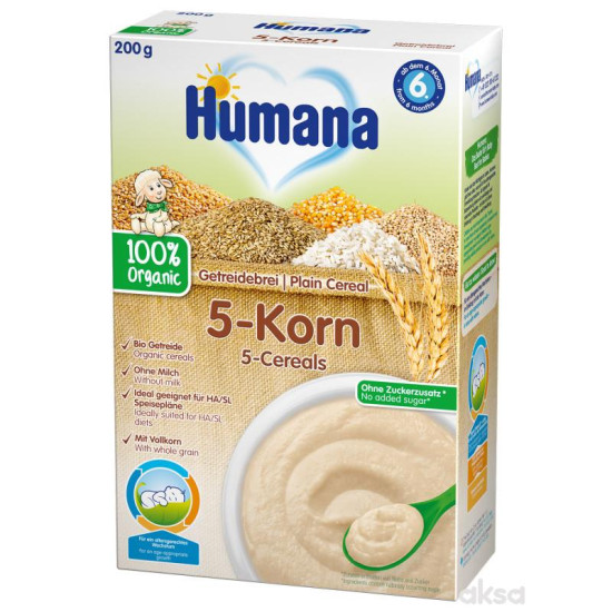 Humana 5 zitarica bezmljecna 6+M a 200g