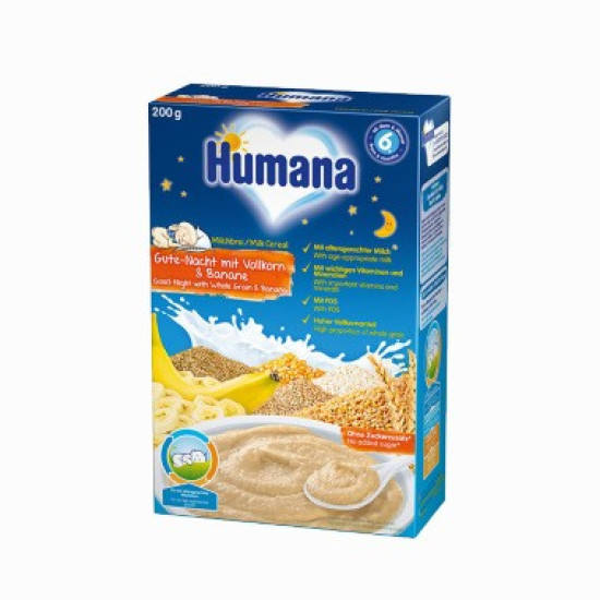 Humana mlijeko za laku noc-cijelo zrno zitarica i banana 6+ 200mg